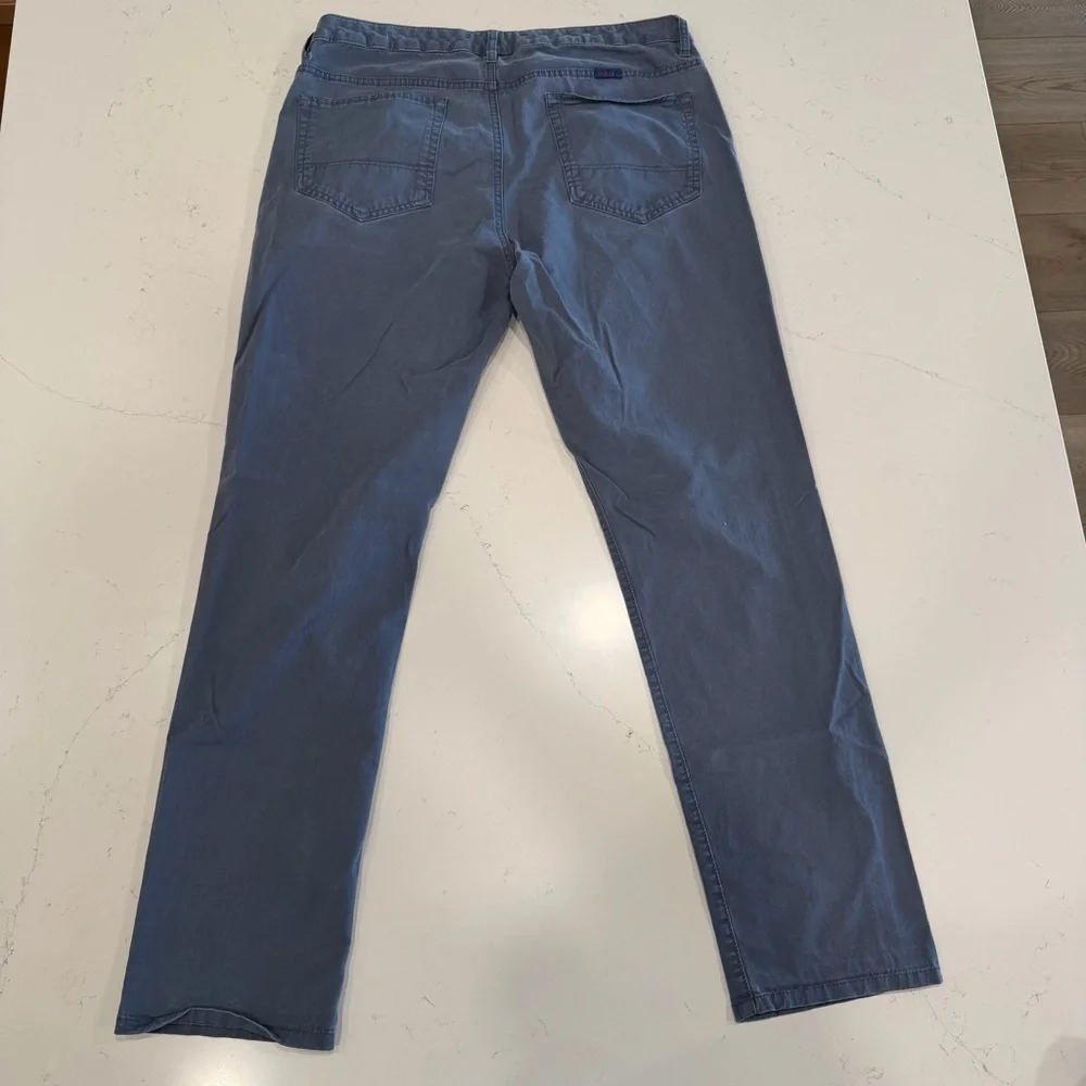 Untuckit Men’s Don Santiago Straight Leg 5 Pocket Pant Blue 34x32